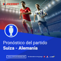 La Imagen Muestra A Jugadores De Los Equipos De Suiza Y Alemania En Acción En Un Estadio Iluminado Y Lleno De Espectadores. En La Parte Inferior, Dentro De Un Recuadro Azul, Se Lee El Texto 