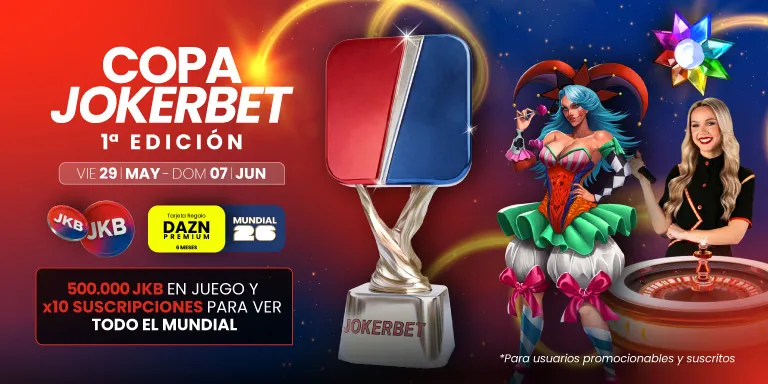 Torneo de casino Copa JOKERBET con premios de suscripciones DAZN Premium y medio millón de puntos JKB