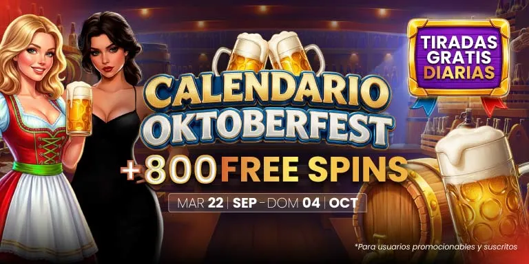 Calendario Slots Oktoberfest con +800 Free Spins