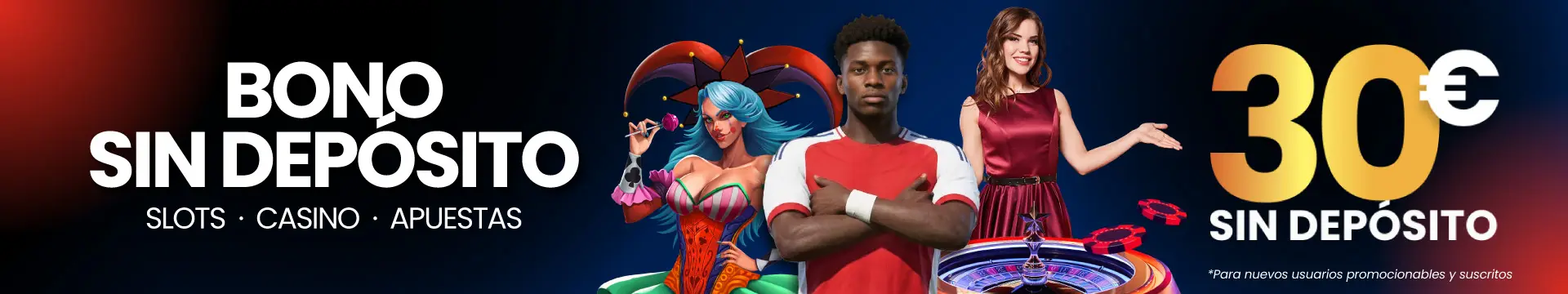 Bono sin depósito de 30€ gratis para slots, casino y apuestas en JOKERBET