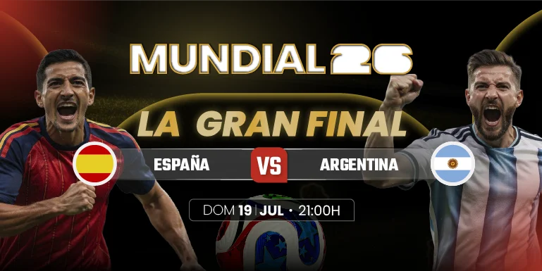 Cuotas y pronósticos del partido de fútbol España vs Argentina, Gran Final del Mundial 2026 en Jokerbet.es