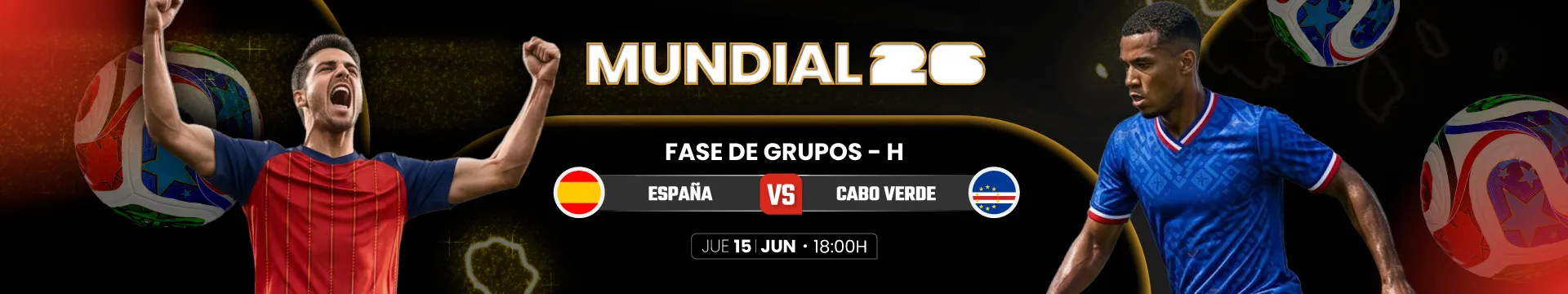 Apuestas y cuotas del partido España contra Cabo Verde por el Mundial 2026 en JOKERBET