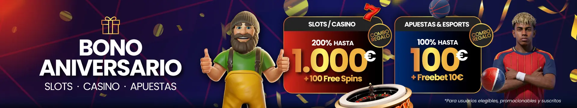 Promoción de bono de aniversario casino, slots y apuestas en JOKERBET
