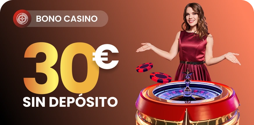 Bono sin depósito para Casino y Ruleta en vivo: 20€ más 100 tiradas gratis valoradas en 10€