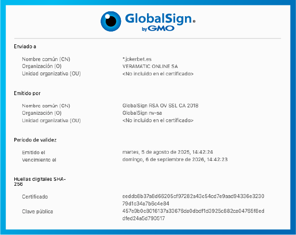 Certificado de Seguridad SSL Global Sign