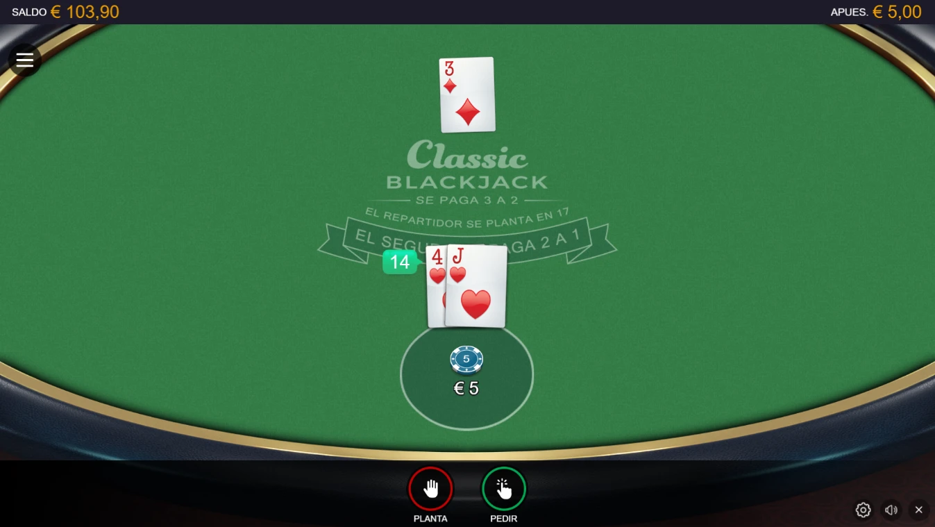 blackjack single deck de una sola mano