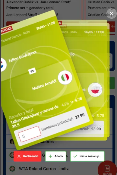 Deslizar a la izquierda Match Bet