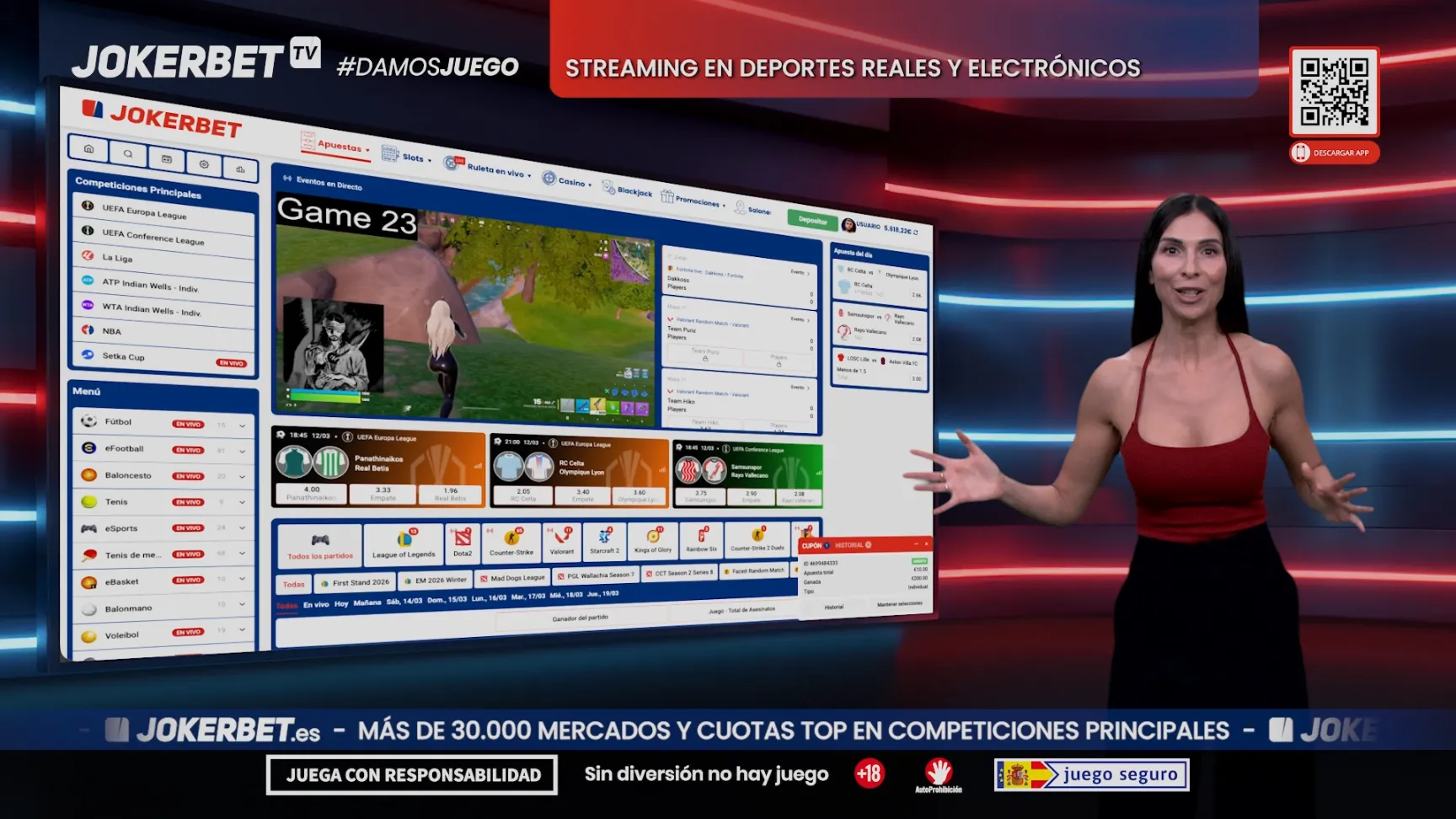 Evento deportivo con apuestas disponibles en JOKERBET
