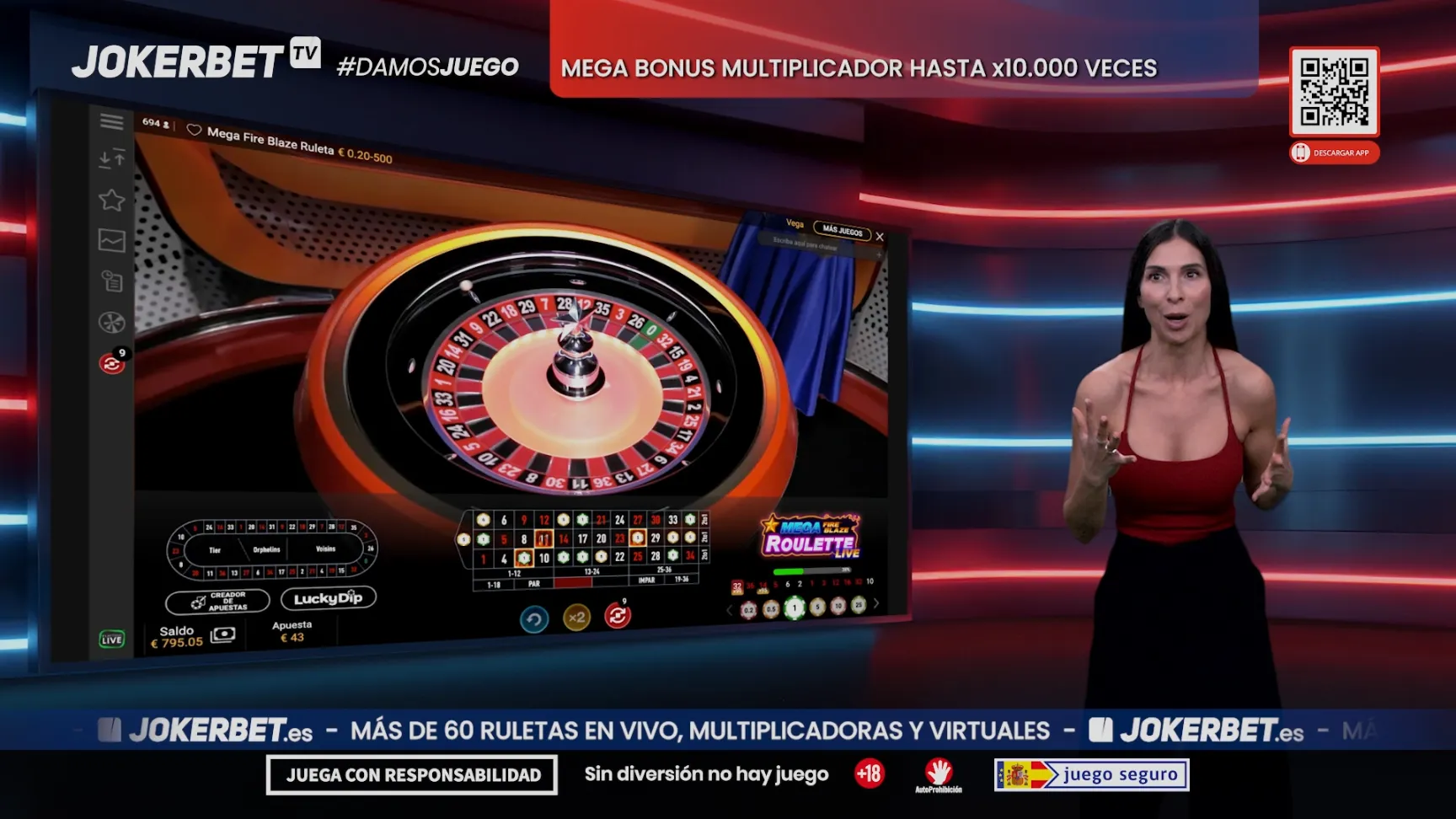 Mesa de ruleta o juego de casino en vivo en JOKERBET